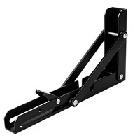 Support d'étagère pliable noir en métal, support d'étagère pliable pour table murale