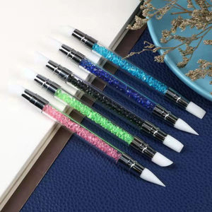 Stylo à double embout pour la sculpture des ongles, applicateur en silicone et plastique pour la création d'art 3D sur les ongles - Product Image 1