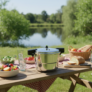 Casserole à pression indienne multifonctionnelle antiadhésive de 16 L, compatible avec les cuisinières à induction - Product Image 6