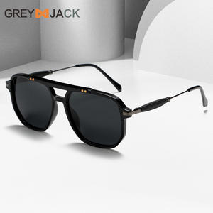 Lunettes de soleil polarisées pour hommes Greyjack, monture en métal TR, noires, UV400, vision nocturne, style sport, grande monture - Product Image 5