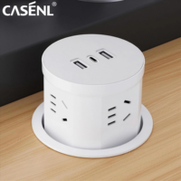 Pop-up-Steckdose mit 2 USB und 1 Typ-C Anschluss, pneumatisch anhebbare elektrische Steckdose für Kücheninsel, Büro, Konferenzraum, Schreibtisch