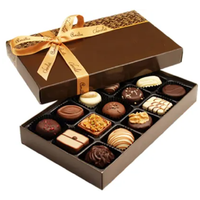 Boîte d'emballage de chocolat de luxe personnalisée en gros avec ruban, boîte cadeau pour chocolat