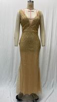 Nouvelle Robe Longue Scintillante Sexy de Soirée et de Fête pour Femme, Style Européen et Américain, à Bretelles Fines, Col en V et Ourlet Fendu, Collection Printemps 2026