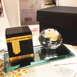 2025 New Supplies <b>Crystal</b> Glass Carved <b>Moon</b> Eid Mubarak Elegant Ramadan Home Decoration - Product Image 6