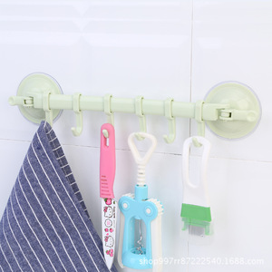 Organizzatore Regolabile con 6 Ganci in Plastica per <span class=keywords><strong>Bagno</strong></span>, Appendiabiti ad Angolo, Gancio da Cucina, Gancio da Parete con <span class=keywords><strong>Ventosa</strong></span> Forte - Product Image 3