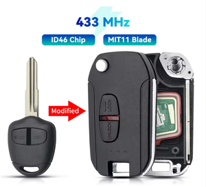 Llave de Coche con Chip 4D60 de 433 MHz para <span class=keywords><strong>Mitsubishi</strong></span> New ASX GRANDIS Outlander LANCER-EX, Llave Remota de 2/3 Botones con Chip MIT11/MIT8 - Product Image 3