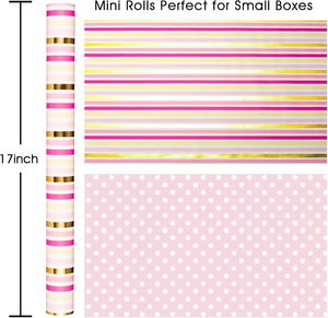 Valentines Day wedding gold foil gift <b>wrapping</b> <b>paper</b> Pinkish gold horizontal stripes Double sided printing Customizable - Product Image 2