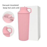 Gobelet de gymnastique en acier inoxydable de haute qualité bouteille d'eau isolée sous vide tasse Thermos avec poignée pour cadeaux d'affaires nouveau couvercle Design