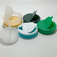 Boîte à bonbons ronde en plastique personnalisée avec couvercle à clapet, boîte de rangement portable pour bonbons à la menthe, emballage en PP de qualité alimentaire, fournisseur OEM