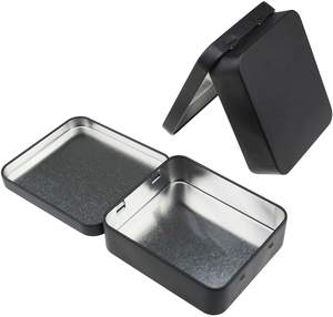 Небольшая коробка для хранения карт черного цвета серебристого цвета с откидной крышкой мятно-Оловянная - Product Image 6