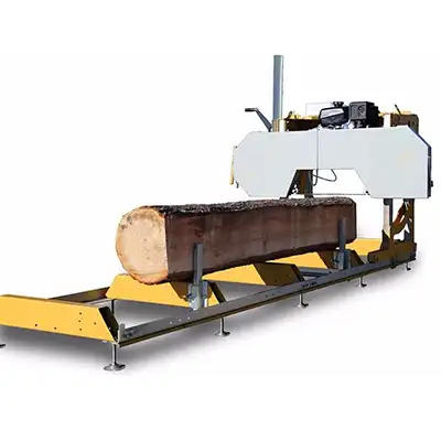 New best promotional Wood Sawing Machine Timber Sawmill Trailer Horizontal Band Sawmill