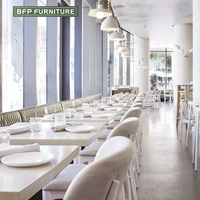 BFP Ensemble de meubles de restaurant moderne personnalisé Mobilier de bar à café commercial Table à manger Cabine de chaise de bar pour projet de restaurant