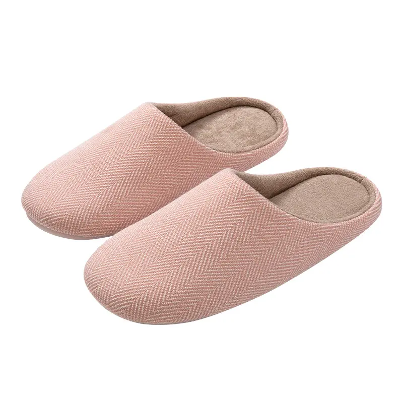 Wavy Cotton Fabric Cute Parent-child Plush Cotton Mop TPR Soft Soles Quiet Japanese Style Shoes Indoor Home Men Ladies slippers