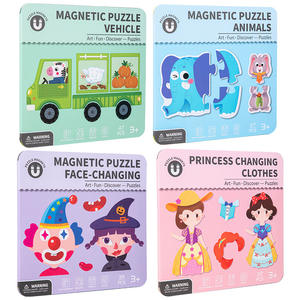 Nouveau livre de puzzle magnétique pour enfants CE Cross-Border Early Paperboard Printing Dress-Up Stickers Face-Changing Princess Look - Product Image 5