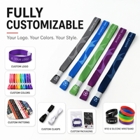 Bracelets en tissu tissé à l'art populaire, écologiques, jetables, avec fermeture à glissière, imprimés avec logo personnalisé, pour événements promotionnels et salons professionnels