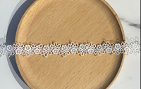 Dentelle brodée exquise en polyester rose à double face, motif rose, fil fin, 1,5 cm, accessoires vestimentaires Lolita