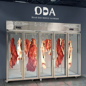 מקפיא תליית אנכי מסחרי 5 דלתות, תצוגת זכוכית קירור ישירה עבור בשר כבש בקר, ארון הקצב בסגנון קוסקו-25 ℃ - Product Image 2