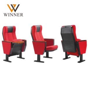 Modern tiyatro katlanır koltuk salonu oditoryum sandalyesi plastik kilise sandalyesi katlanabilir yazma pedi Sillas Para Iglesia ile satılık - Product Image 3