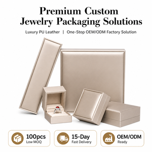 Hot Selling Custom Pu <strong>Leather</strong> <strong>Jewelry</strong> Packaging Moq 100 Pieces for Hot Stamping Logo <strong>Jewelry</strong> <strong>Box</strong> Ready to Ship Stock - Product Image 4