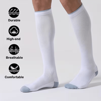 Chaussettes de compression unisexe 20-30 mmHg, haute qualité, tricotées, respirantes, antibactériennes, pour le sport, automne