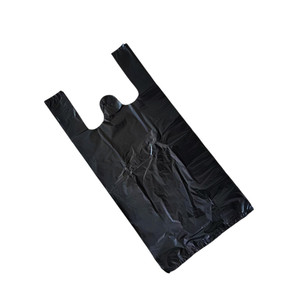 Eco-friendly Plastic Shopping Vest <b>Bag</b> PE Biodegradable Black Plastic T-shirt <b>Bag</b> t Shirt Plastic Carry <b>Bags</b> on Roll - Product Image 1