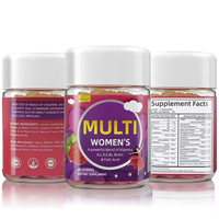 Gommes multivitaminées pour femmes, vitamines A, C, D, E, complexe B, biotine, acide folique, saveur framboise, 60 unités, complément alimentaire