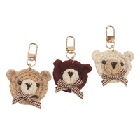 Crochet ours en peluche porte-clés peluche arc ours en peluche poupée Promotion Mini jouet artisanat accessoire à créer soi-même cadeaux d'anniversaire ours en peluche porte-clés