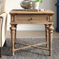 Amerikanischer Landhausstil Retro Massivholz Geschnitzter Couchtisch Französischer Antiker Wohnzimmer-Couchtisch für Kleine Apartments