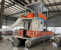 Bateau ponton de luxe à double pont en aluminium soudé de 9 m (30 pieds) - Capacité de 20 personnes - Yacht à moteur sportif haute vitesse