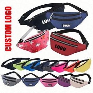 Custom <b>Large</b> Nylon Fanny <b>Pack</b> with Leopard Print Embroidery Unisex Zipper Closure for Business Sports Travel Personalized Logo - Product Image 2