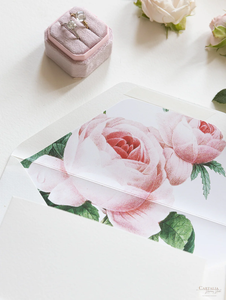 Invitation de luxe à pli de poche <span class=keywords><strong>en</strong></span> or et roses romantiques crème avec bande de ventre <span class=keywords><strong>en</strong></span> <span class=keywords><strong>parchemin</strong></span> + enveloppes - Product Image 5