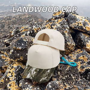 Landwood Men's A-<b>Frame</b> 5 Panel Camo Baseball Cap Twill Cotton Material 2 Tone Curved Brim Gorras Trucker 3D <b>Embroidery</b> Sports - Product Image 2