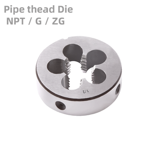 Circulaire Tuyau rond Matrices de <span class=keywords><strong>Filetage</strong></span> NPT PT Z G ZG RC <span class=keywords><strong>1</strong></span>/16 <span class=keywords><strong>1</strong></span>/8 <span class=keywords><strong>1</strong></span>/<span class=keywords><strong>4</strong></span> 3/8 <span class=keywords><strong>1</strong></span>/2 5/8 3/<span class=keywords><strong>4</strong></span> 7/8 <span class=keywords><strong>1</strong></span> 2 pouces 55 60 degrés vis - Product Image 1