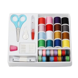Sewing Kit With Thread Spools Needles Scissors Measuring Tape For Home DIY Crafting - Product Image 1