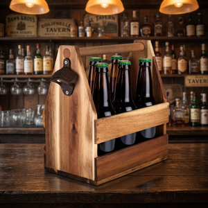 Porte-bouteilles de vin moderne sur mesure de haute qualité, écologique, en bois beige, pour bière et autres boissons, idéal pour les fêtes, la maison et l'hôtellerie - Product Image 2