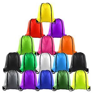 Promotional Custom logo Printed Waterproof 210D Polyester Drawstring Bag Polyester <b>Backpack</b> Shopping Bag - Product Image 2