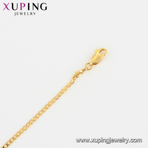 46807 Xuping แฟชั่นผู้หญิงสีทอง<span class=keywords><strong>ส</strong></span>ร้อยคอเชื่อมโยงสร้อยคอโซ่แบน - Product Image 3