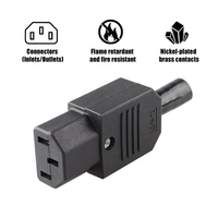 LZ-14-T2 Industriecomputer-Monitor-Stromkabel Europäischer 10A 250V Messing-Buchsenstecker IEC 320 C13 zu C14-Buchse