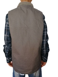 OEM-ropa de trabajo de alta resistencia, tela de lona de pato, <span class=keywords><strong>chaleco</strong></span> de trabajo <span class=keywords><strong>vaquero</strong></span> forrado de Sherpa - Product Image 3