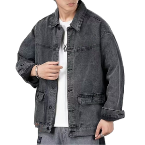Giacca <span class=keywords><strong>in</strong></span> Denim Personalizzata di Alta Gamma per <span class=keywords><strong>Uomo</strong></span>, Stile Baggy Multi-Tasca, Trendy e Alla Moda, Taglia Grande, Casual con Risvolto - Product Image 5