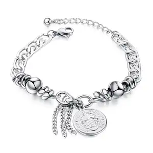 Weihnachts geschenk Christian Beliebte Perlen Kette Zubehör Chirurgische Edelstahl Religiöse Armband für Neuankömmling Schmuck