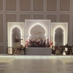 Arche de mariage en acrylique de style islamique (ou maure) ZKAI Royal Holy Moroccan, décoration de fond lumineux - Product Image 3