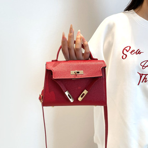 Solid Color Exquisite Mini Square Bag With <b>Lock</b> Embossed Fashion Women Shoulder Bag Trendy Crossbody Handbag - Product Image 4