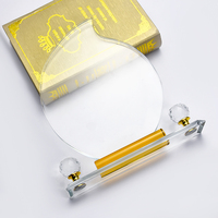Trophées et récompenses de plaque transparente en gros de conception unique Trophée en verre de cristal vierge avec deux boules de cristal