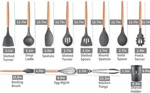 Ilicono-Juego de utensilios de cocina antiadherentes, accesorios para cocinar