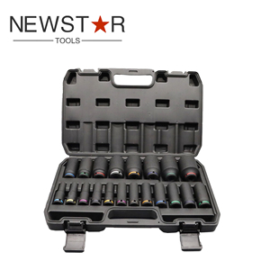 Crmo 35-Mảnh Cấp Công Nghiệp Không Khí Tác Động Ổ Cắm Thiết Lập <span class=keywords><strong>1</strong></span>/2 Metric Cờ Lê Màu Đen Kết Thúc Cho Bảo Trì Xe OEM Tùy Chỉnh - Product Image 6