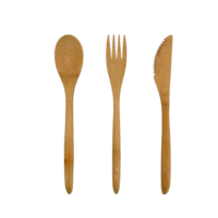 Ensemble de couverts en bambou de qualité alimentaire, couteau, fourchette, cuillère, durable, pour la restauration rapide à emporter, logo personnalisé accepté