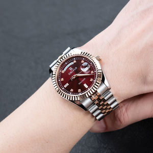 Jam Tangan Pria OBLVLO Luxury RX-VJ Dua Warna 40mm Kristal Safir Day Quartz Sport Multifungsi <span class=keywords><strong>Analog</strong></span> Tanggal Bercahaya - Product Image 3