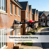Drone de nettoyage de façades pour le lavage de murs-rideaux en verre des immeubles de grande hauteur, UAV électrique haute pression certifié CE
