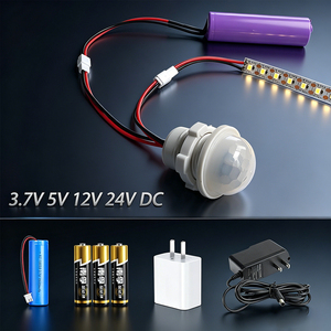 Détecteur <span class=keywords><strong>de</strong></span> <span class=keywords><strong>mouvement</strong></span> PIR intelligent <span class=keywords><strong>avec</strong></span> télécommande 5V/12V/24V, interrupteur infrarouge domestique 110V/220V, interrupteur d'éclairage à temporisation réglable - Product Image 2